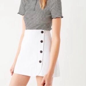 Urban Outfitters BDG White Denim Wrap Button Skirt Sz XS